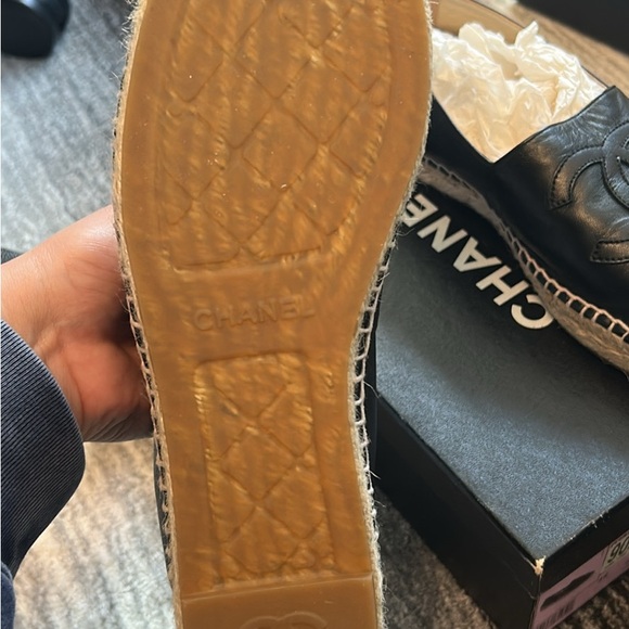 CHANEL Black Leather Espadrilles - Picture 3 of 3